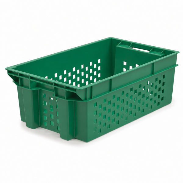 Food Grade Crate for Dates, Fruit and Vegetables (Green)