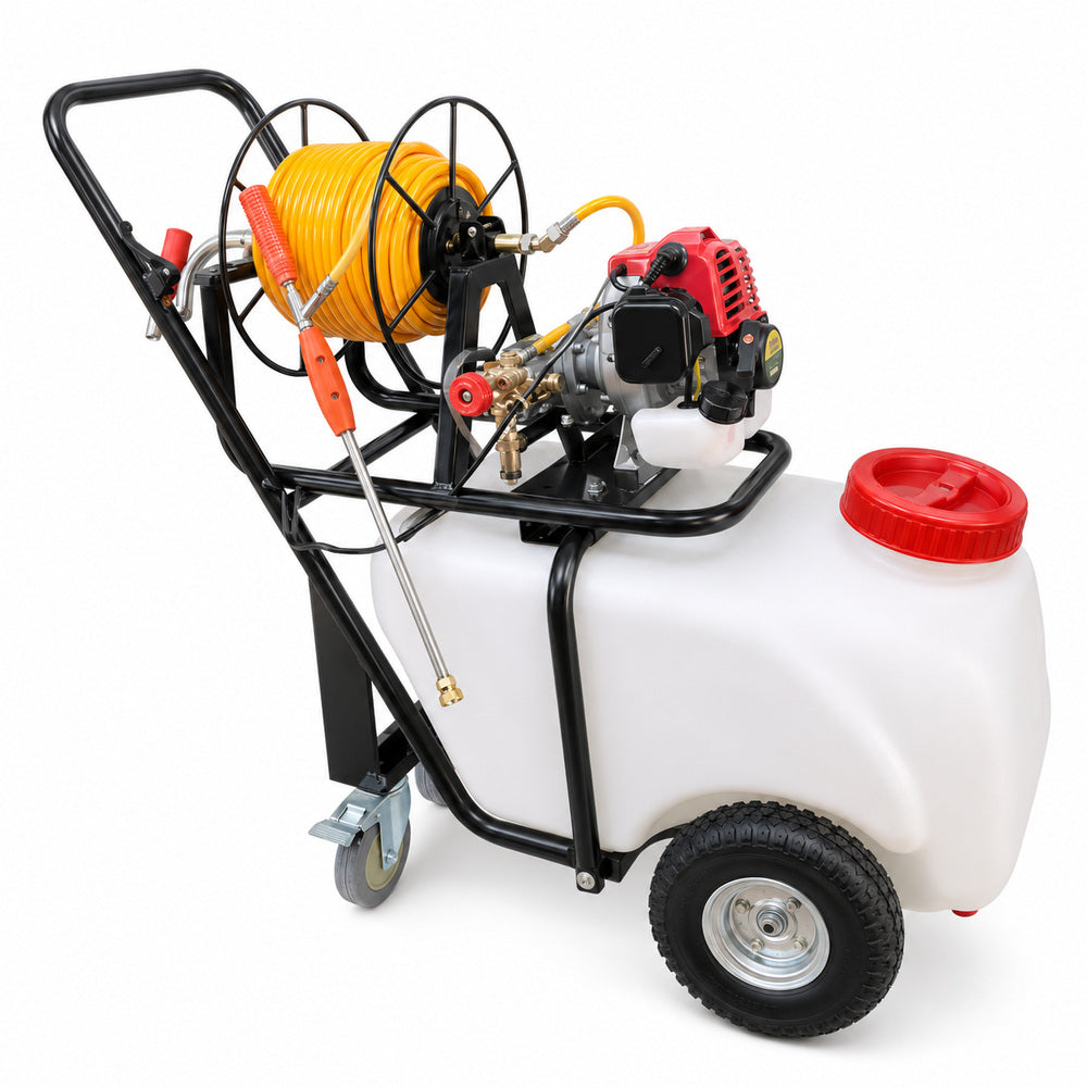 Wheel Barrow Heavy Duty Power Sprayer, 50 Liter Tank Capacity with 2 Stroke Engine, OS-P60T