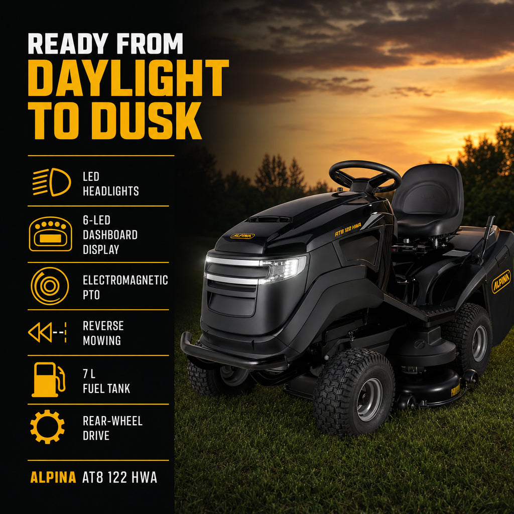 Alpina Italy Lawn Tractor With 635cc Stiga Engine, 122cm Cutting Deck (AT8 122 HWA)