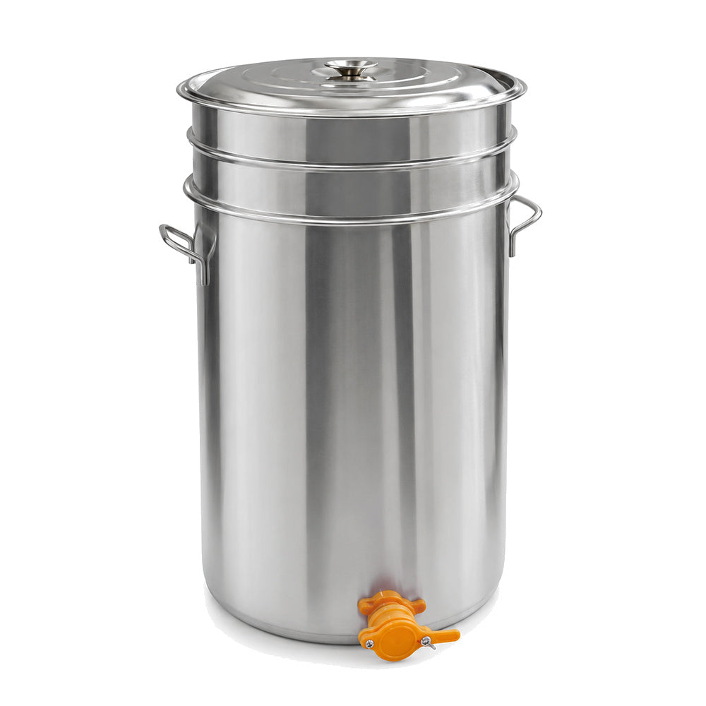 Beehive Flow-Honey 50L Tank/Steel Bucket With Gate Valve And 4 Strainer