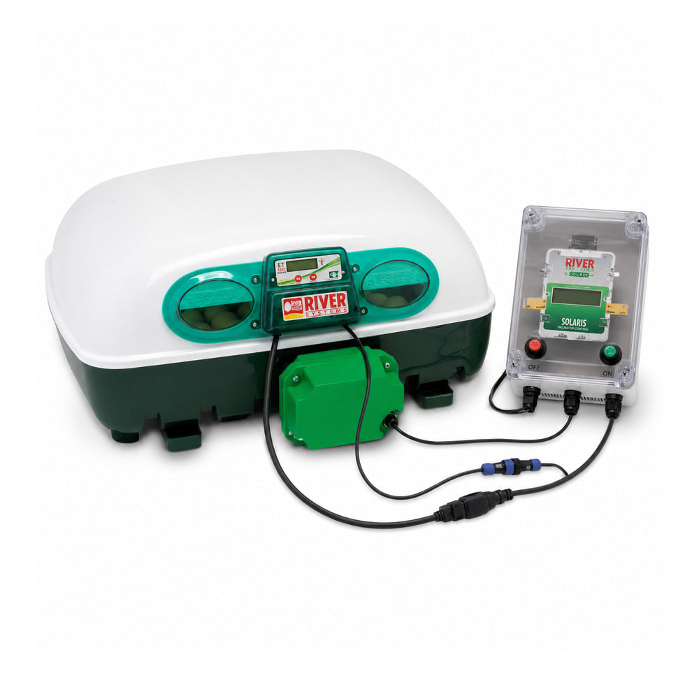 River Solar Incubator Digital 49 Eggs, Automatic Eggtech ET- Solaris Incubator, With Ovolvo Egg Turning Unit And Control Panel(Made in Italy)
