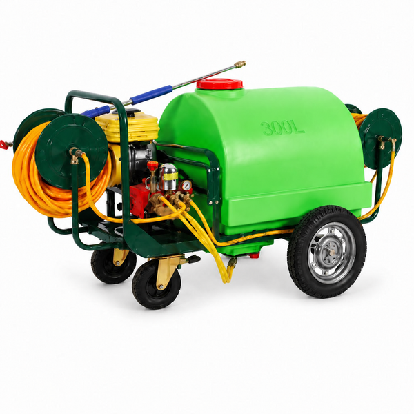 CN Wheel Barrow Heavy Duty Power Sprayer, 300L Tank Capacity, 7.5HP Engine, 30M Hose, OS-300T