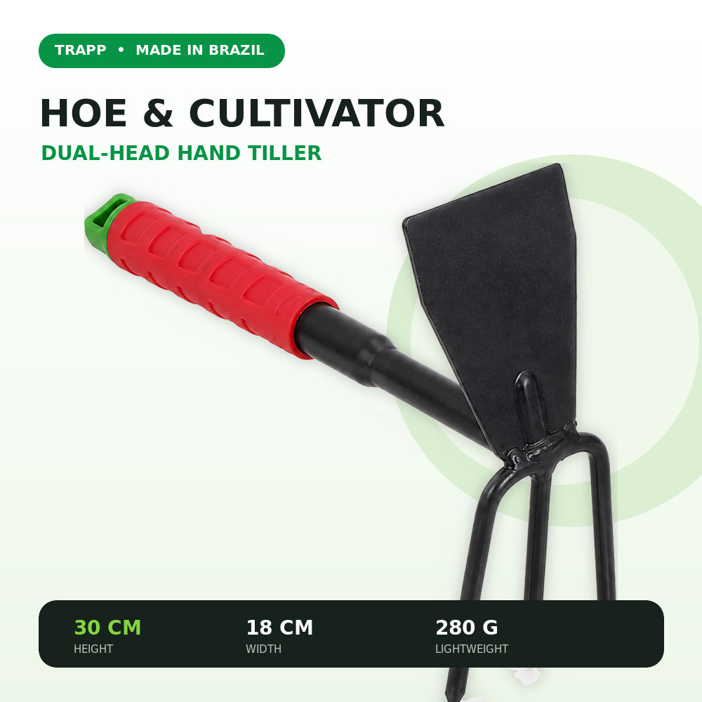Trapp Brazil Hoe and Cultivator Hand Tiller for loosening Soil, Weeding and Digging