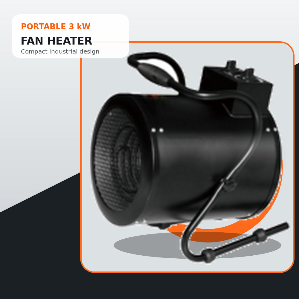Industrial Fan Heater, 3KW Portable Electric Heater with Adjustable Thermostatic Control / Ipx4 Level Waterproof / Overheat Protection / 60m3 H-Area/AF-280m2/h