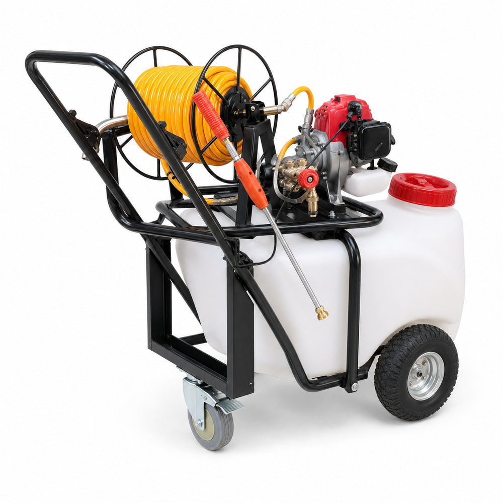 Wheel Barrow Heavy Duty Power Sprayer, 50 Liter Tank Capacity with 2 Stroke Engine, OS-P60T