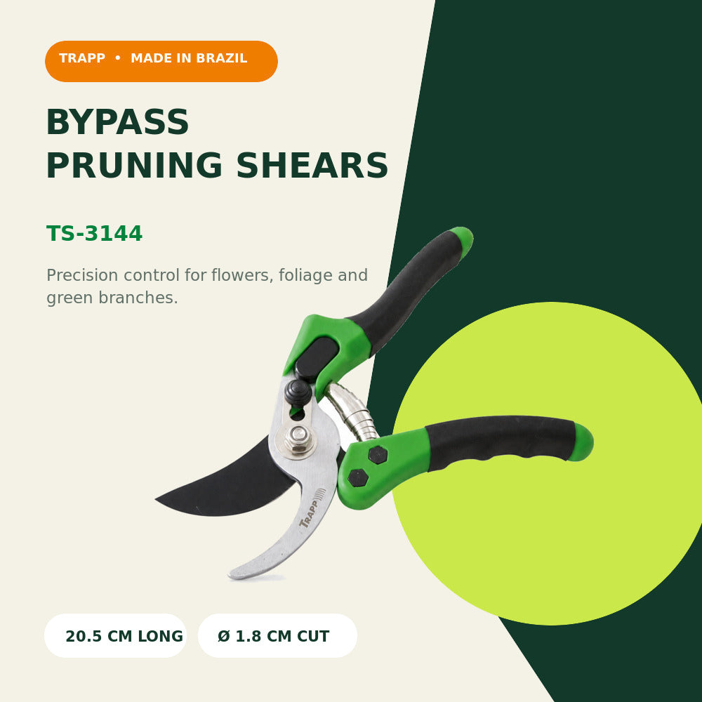 Trapp Brazil Garden Pruning Shears with Comfortable Handle (TS-3144)