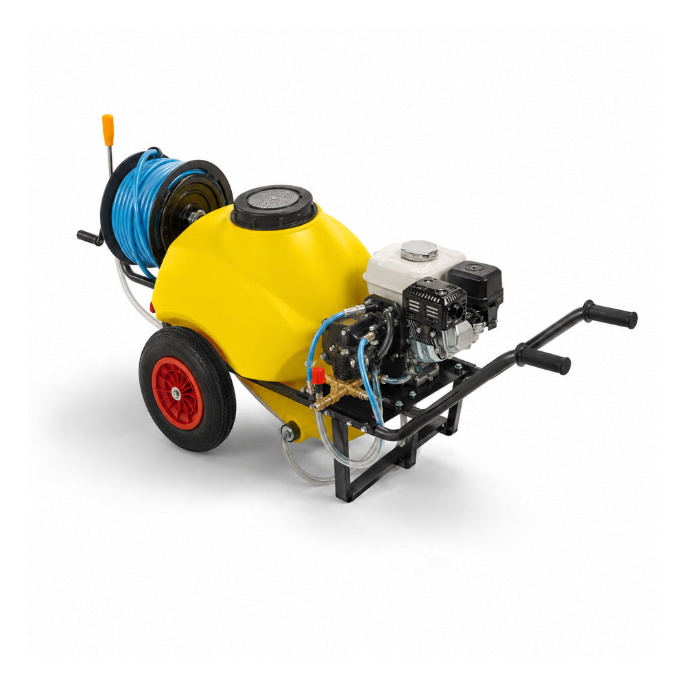 Volpi Wheel Barrow Sprayer 120L Tank Capacity, 50M Hose, Honda Engine