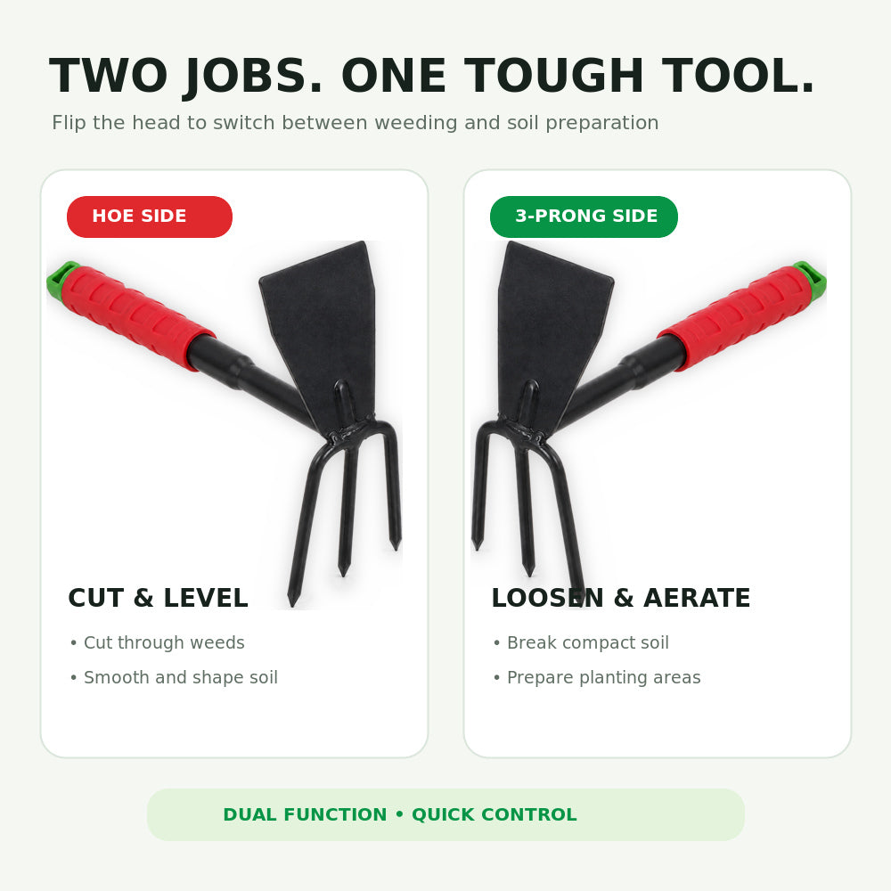 Trapp Brazil Hoe and Cultivator Hand Tiller for loosening Soil, Weeding and Digging