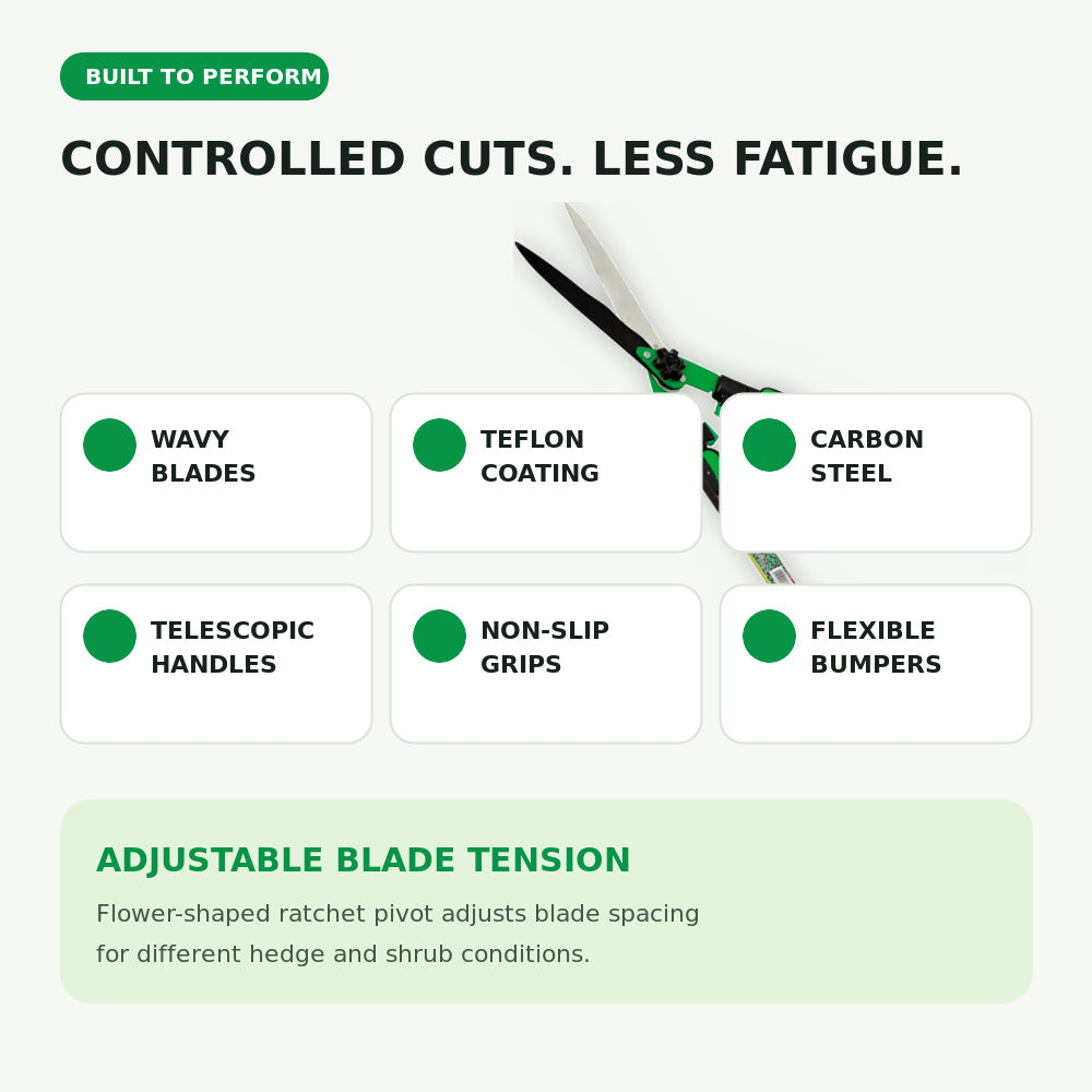Trapp Brazil 91cm Hedge Shear with Telescopic Handle with Comfort Grip Handles (TS - 40829)