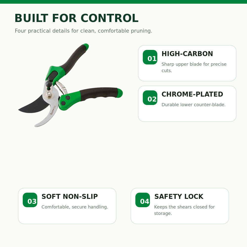 Trapp Brazil Garden Pruning Shears with Comfortable Handle (TS-3144)