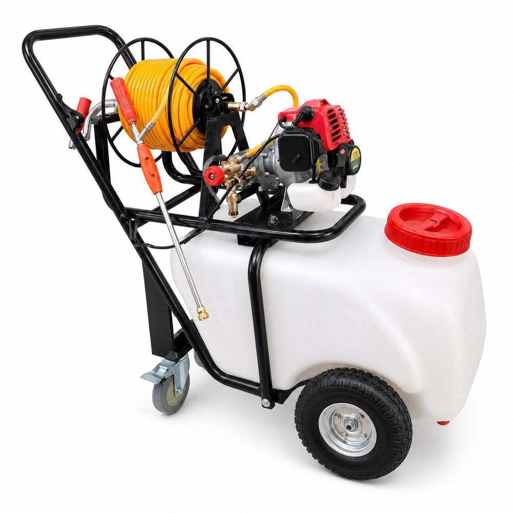 Wheel Barrow Heavy Duty Power Sprayer, 50 Liter Tank Capacity with 2 Stroke Engine, OS-P60T