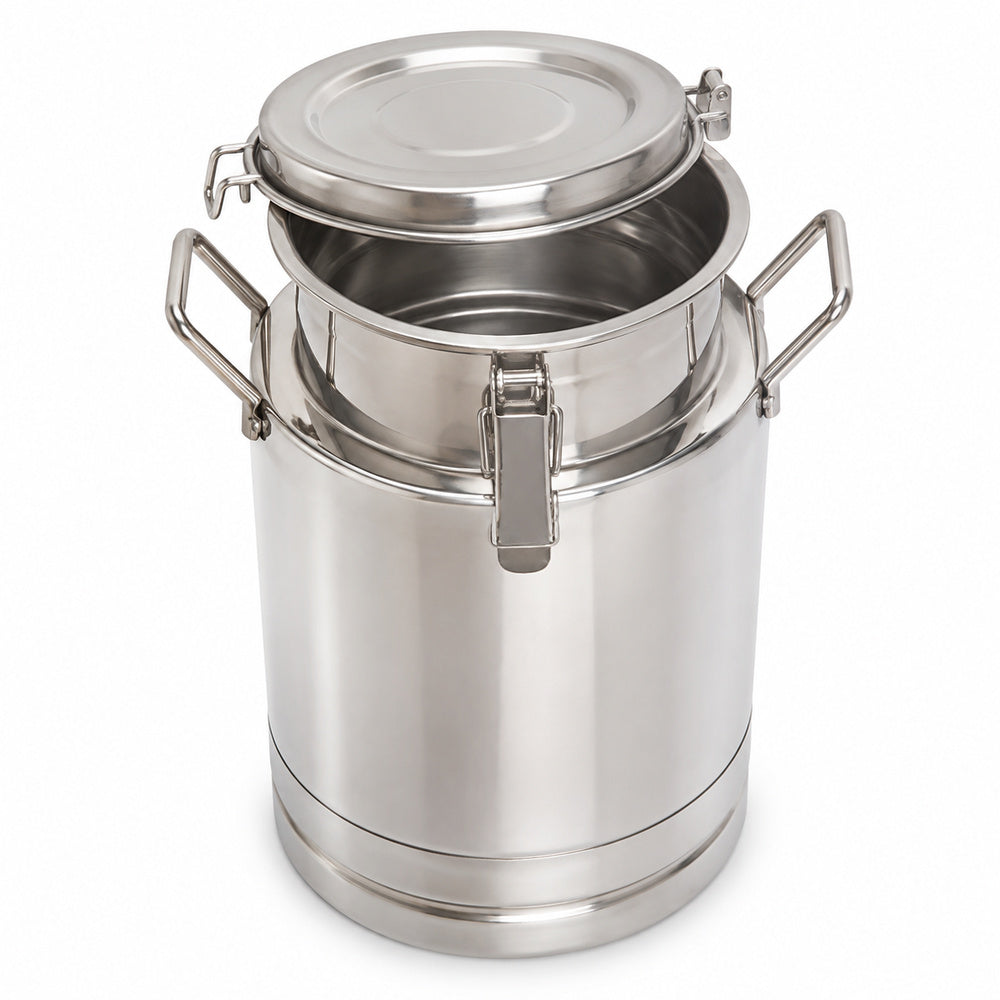 Stainless Steel Milk Container, Steel Milk Container, Silver, 10 Liter Capacity
