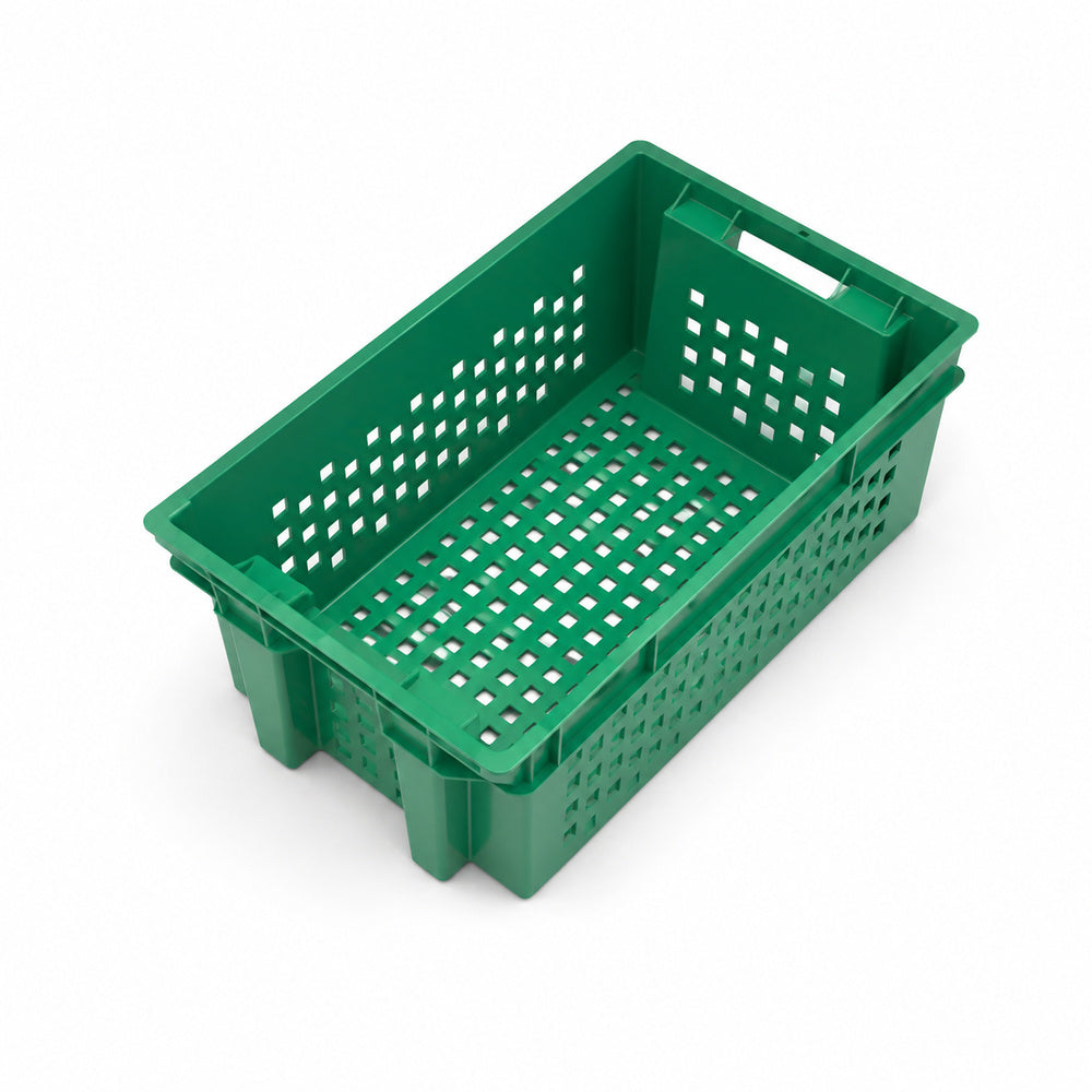 Food Grade Crate for Dates, Fruit and Vegetables (Green)