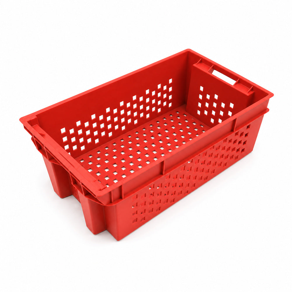 Food Grade Crate for Dates, Fruit and Vegetables (Red)