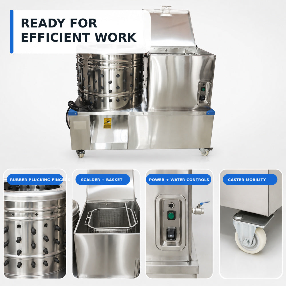 Chicken Plucker machine with Scalder (1500W 1400R/min)