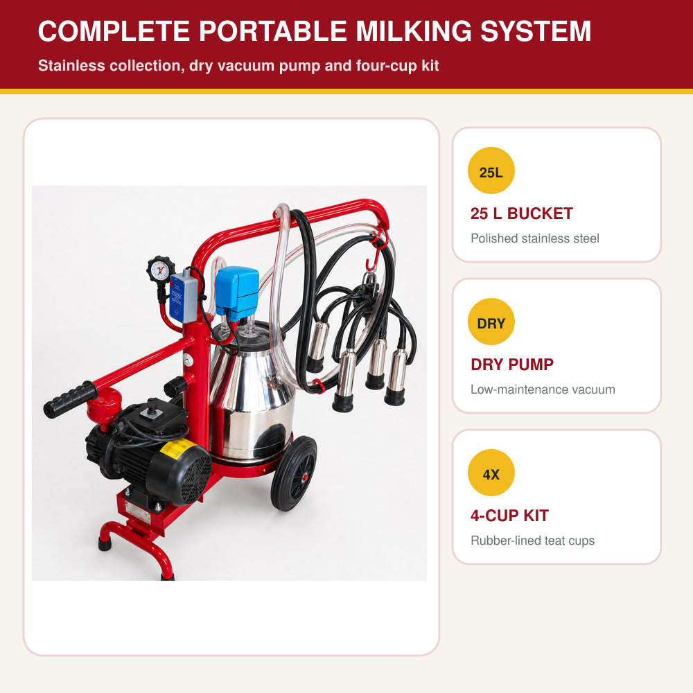 Melasty 25L Single Milking Machine for Camel (Made in Turkey)