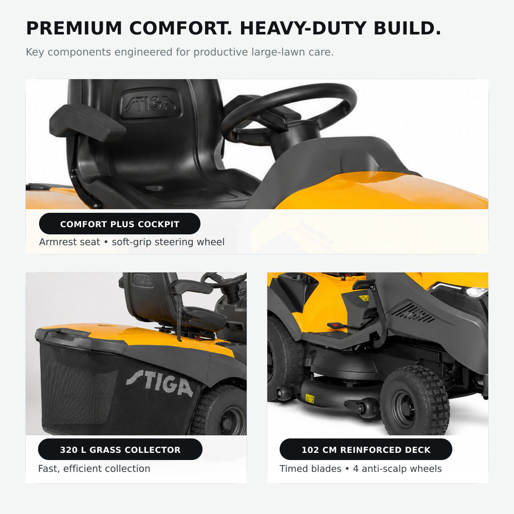 Stiga Lawn Tractor Estate-9102-W, Cutting-102