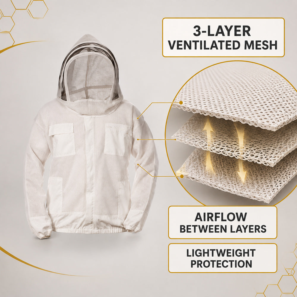 Beehive Three Layer Ventilated Beekeeping Jacket