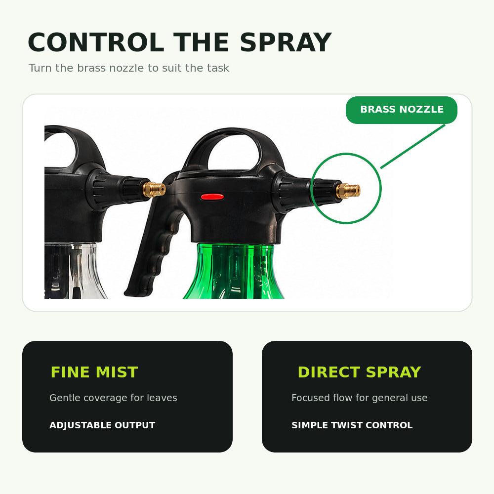 Volpi 2L Hand Pressure Water Sprayer with Adjustable Pressure Nozzle - Buy 2 Get 1 FREE