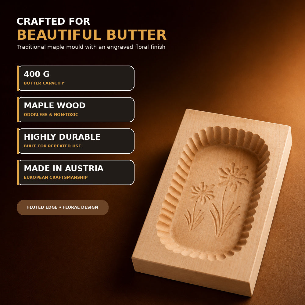 Milky 400g Wood Butter Mould (Made in Austria)