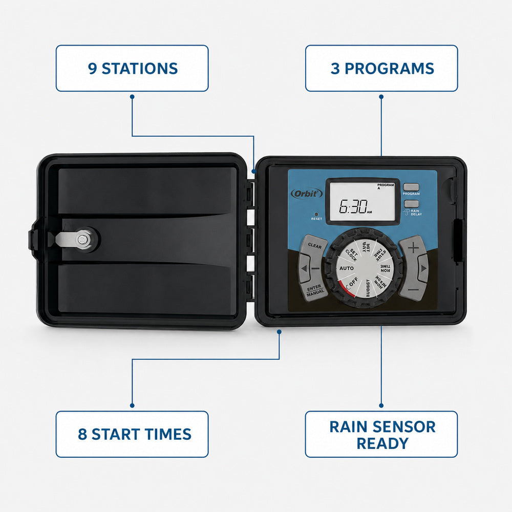 Orbit Easy-Set Logic™ 9 Station Indoor/Outdoor Timer