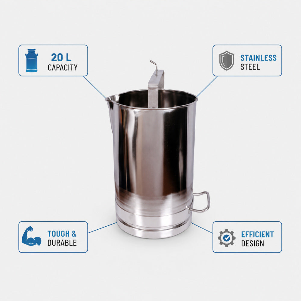 Melasty Stainless Steel Milk Meter 20 Liter Capacity