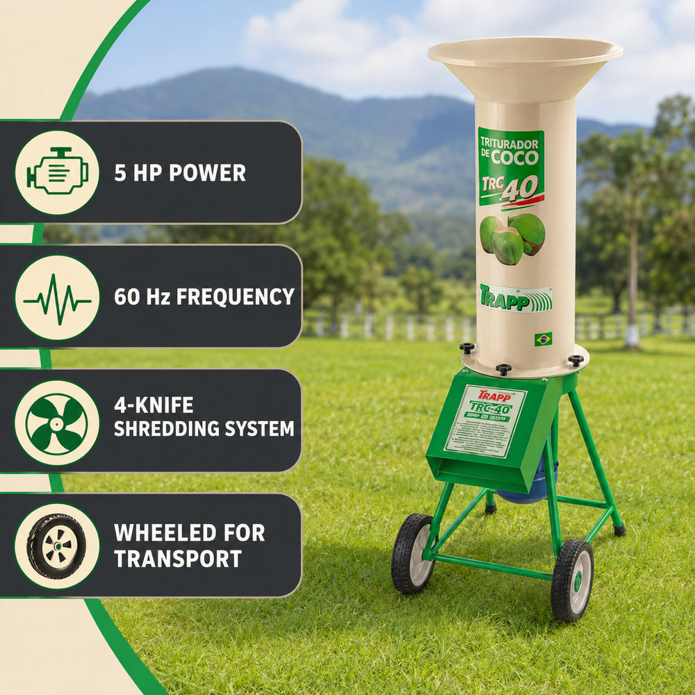 Trapp Brazil Coconut Shredder, 5HP, 60Hz Frequency (TRC-40)