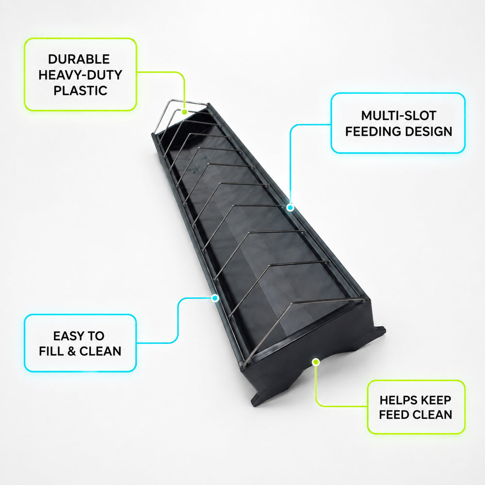 Venturi 50cm Plastic Bar Feeders for Chickens and other similar Birds, Durable Portable Bird Feeder (Made in Italy)