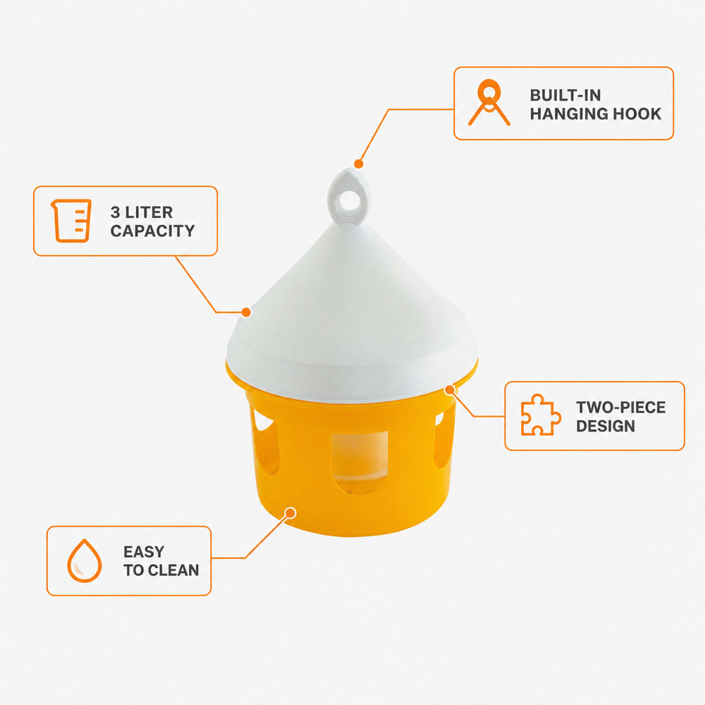 Novital Feeder 3 Liter Feeder for Pigeons and other similar Birds (Made in Italy)