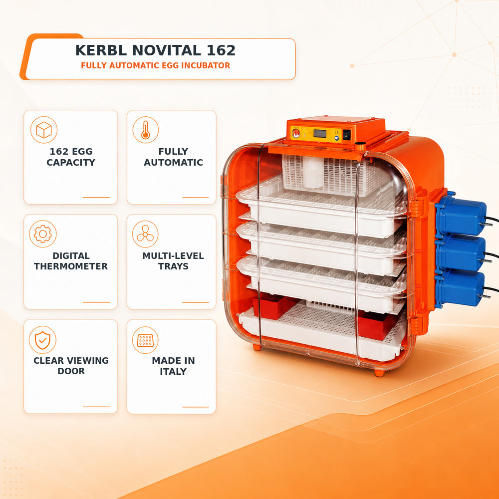 Kerbl Novital 162 eggs Full Automatic Egg Incubator for Hatching Eggs with Digital Thermometer, Poultry Hatcher, Made in ITALY, Your Local UAE Distributor