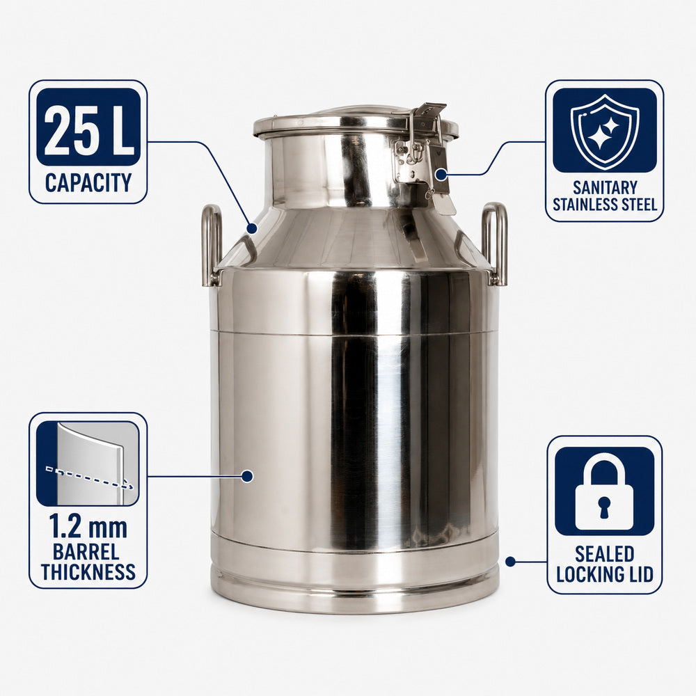 Stainless Steel Milk Container (25 Liter Capacity)