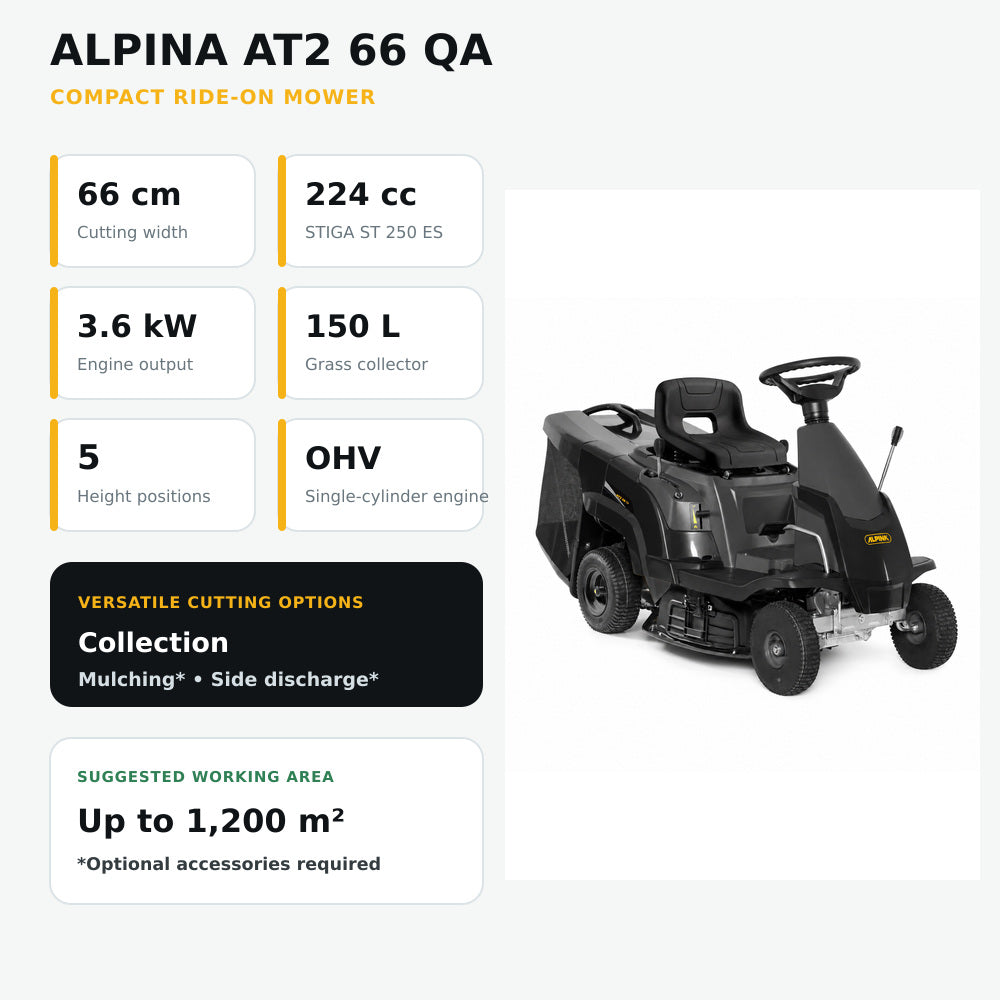 Alpina Lawn Tractor 66cm, ST OHV Engine 224cc