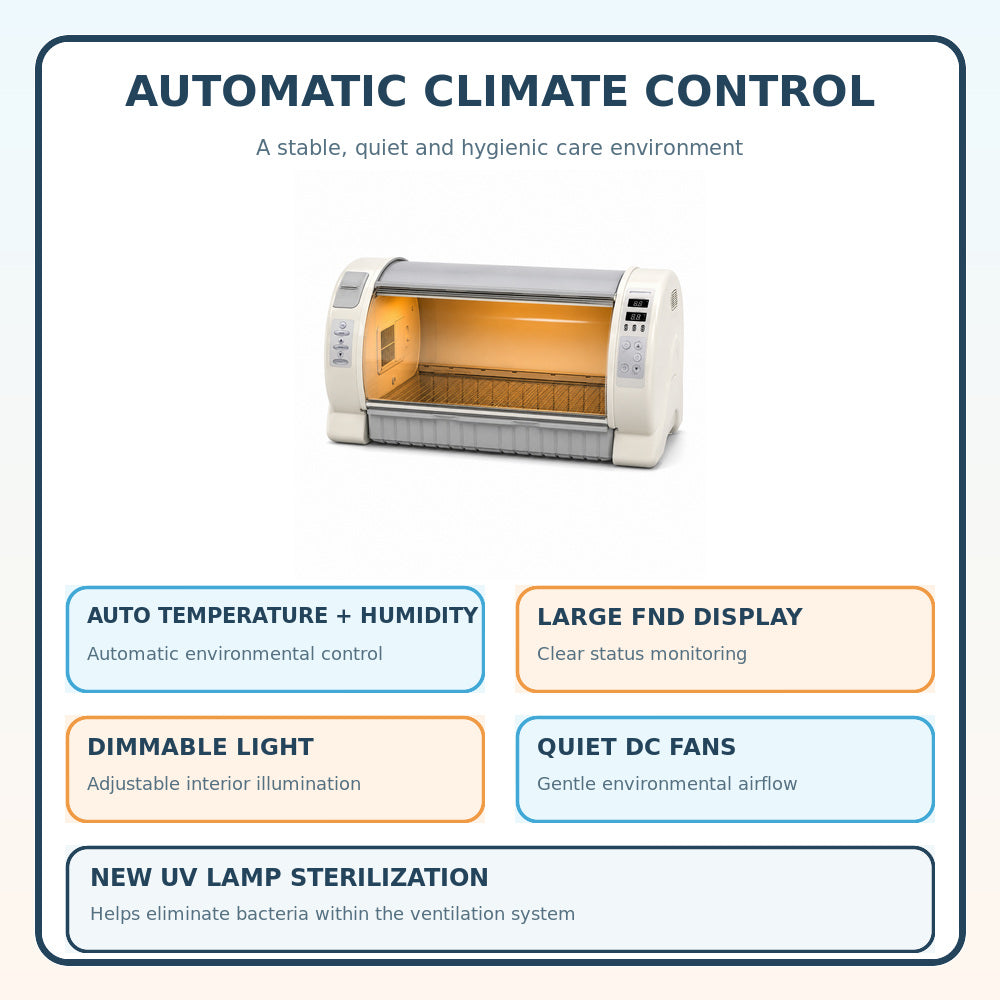 Cradle Brooder 90 (MX-B90N) – 4th Generation Pet & Bird Incubator with Automatic Temperature and Humidity Control and Large FND Display.