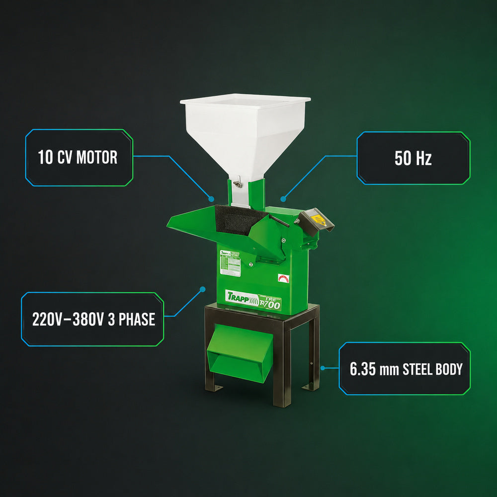 Trapp Foliage Shredder TRF-700 Motor 10CV 50 Hz 220V-380V 3PH