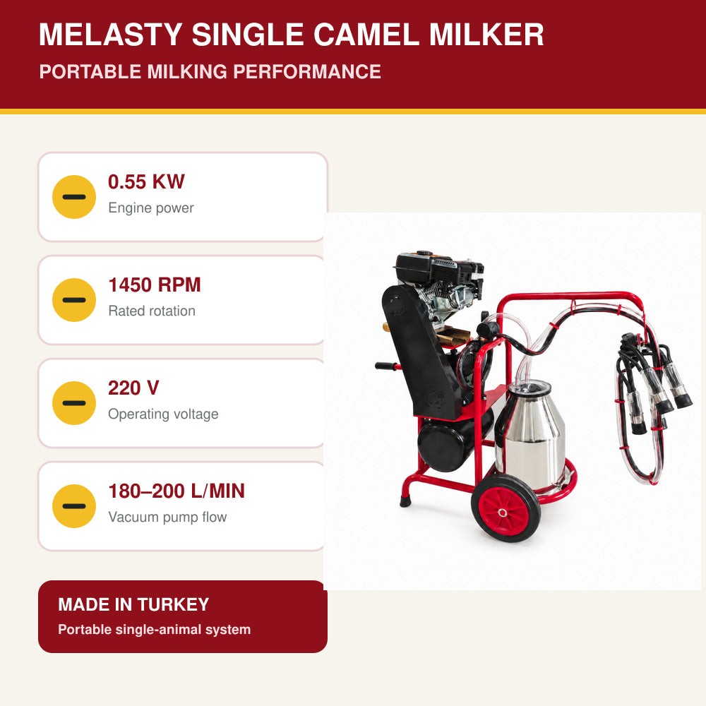 Melasty Single Milking Machine for Camel (Made in Turkey)