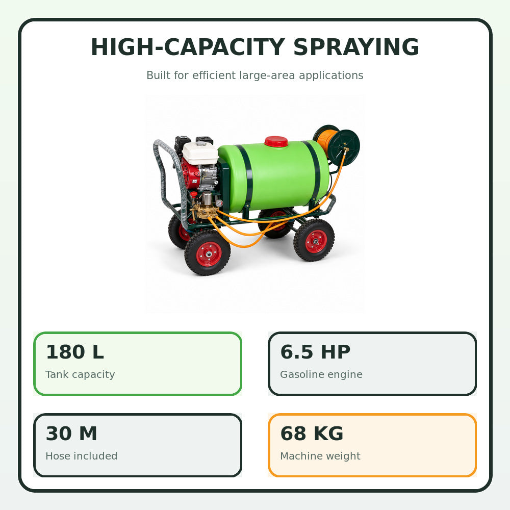 CN Wheel Barrow Heavy Duty Power Sprayer, 200L Tank Capacity, 7.5HP Engine, 30M Hose,OS-200T