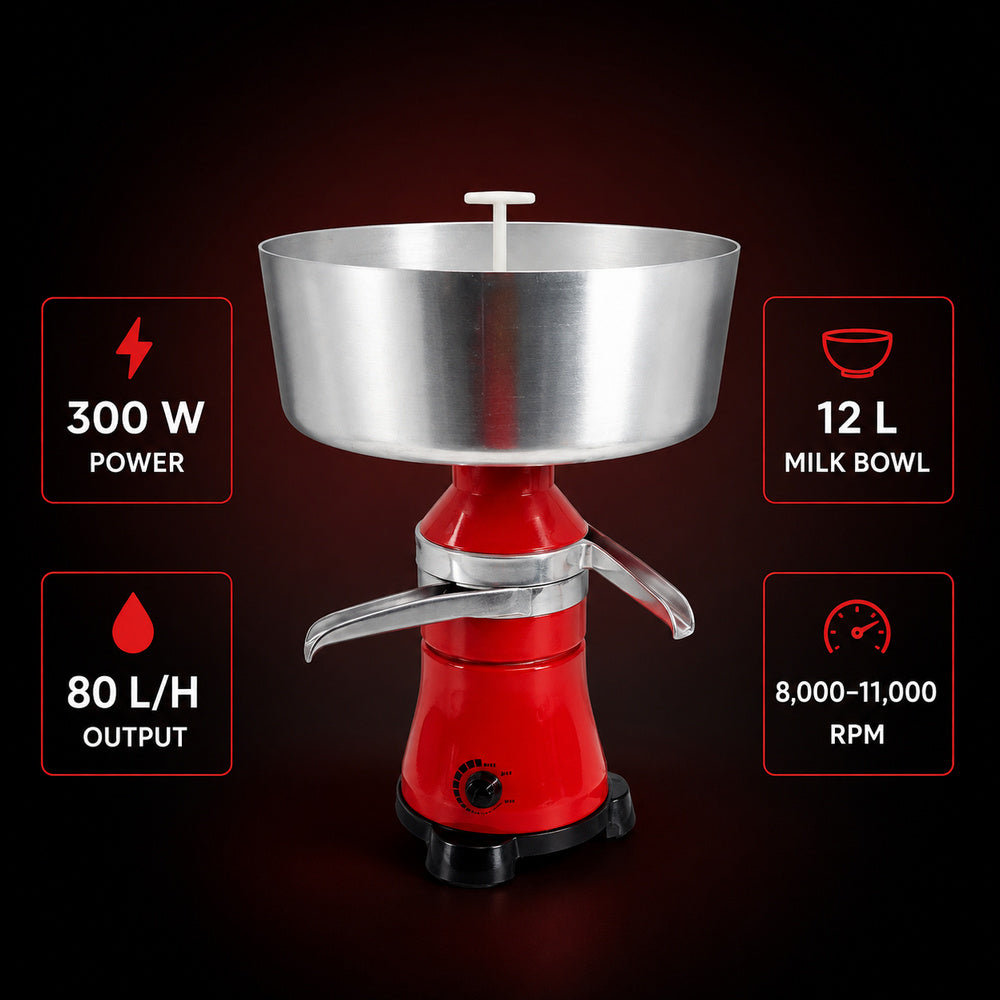 Electric Milk Cream Separator, Production Capacity 80L/H (12L Capacity)