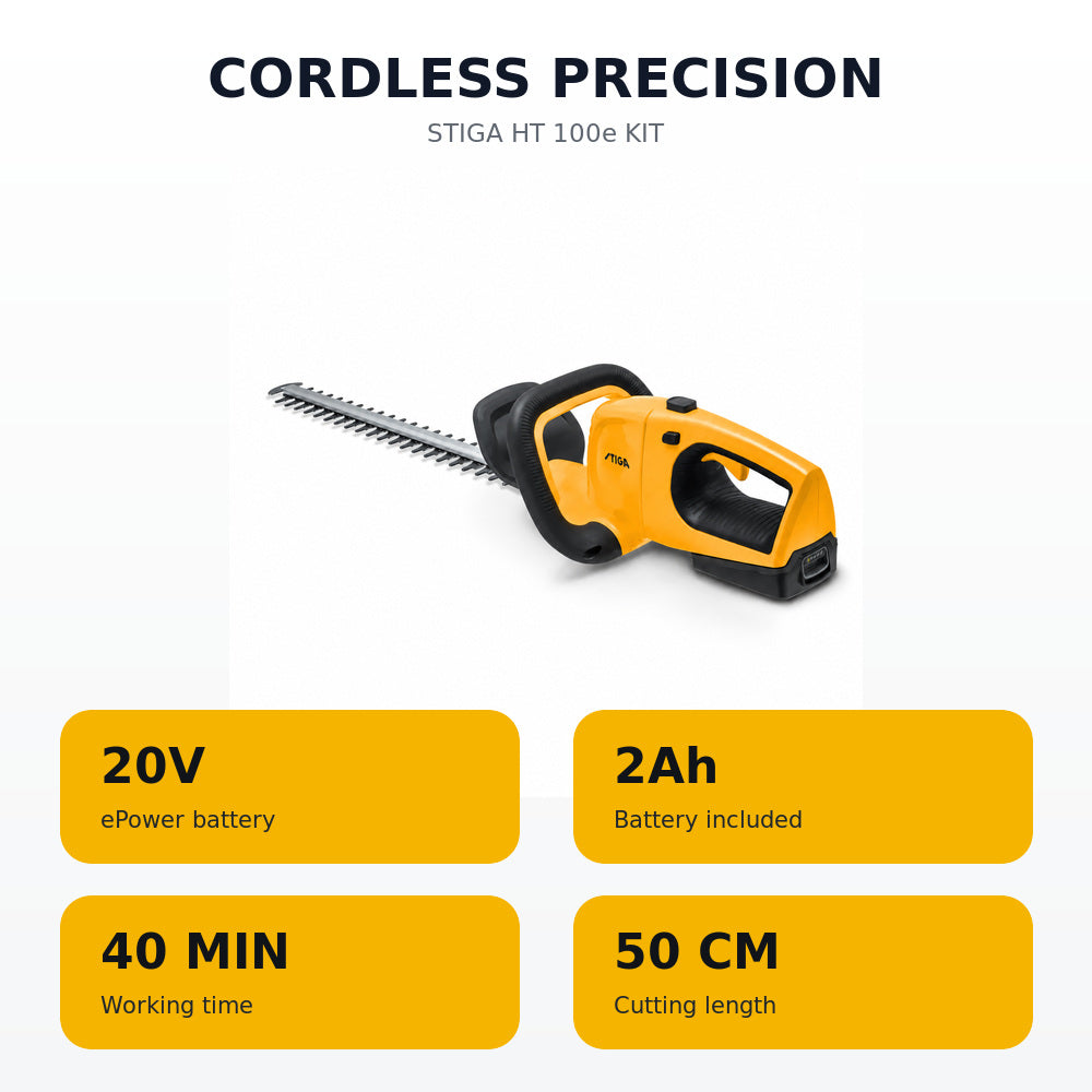 Stiga Battery Hedge Trimmer HT-100e, 20V/1Ah