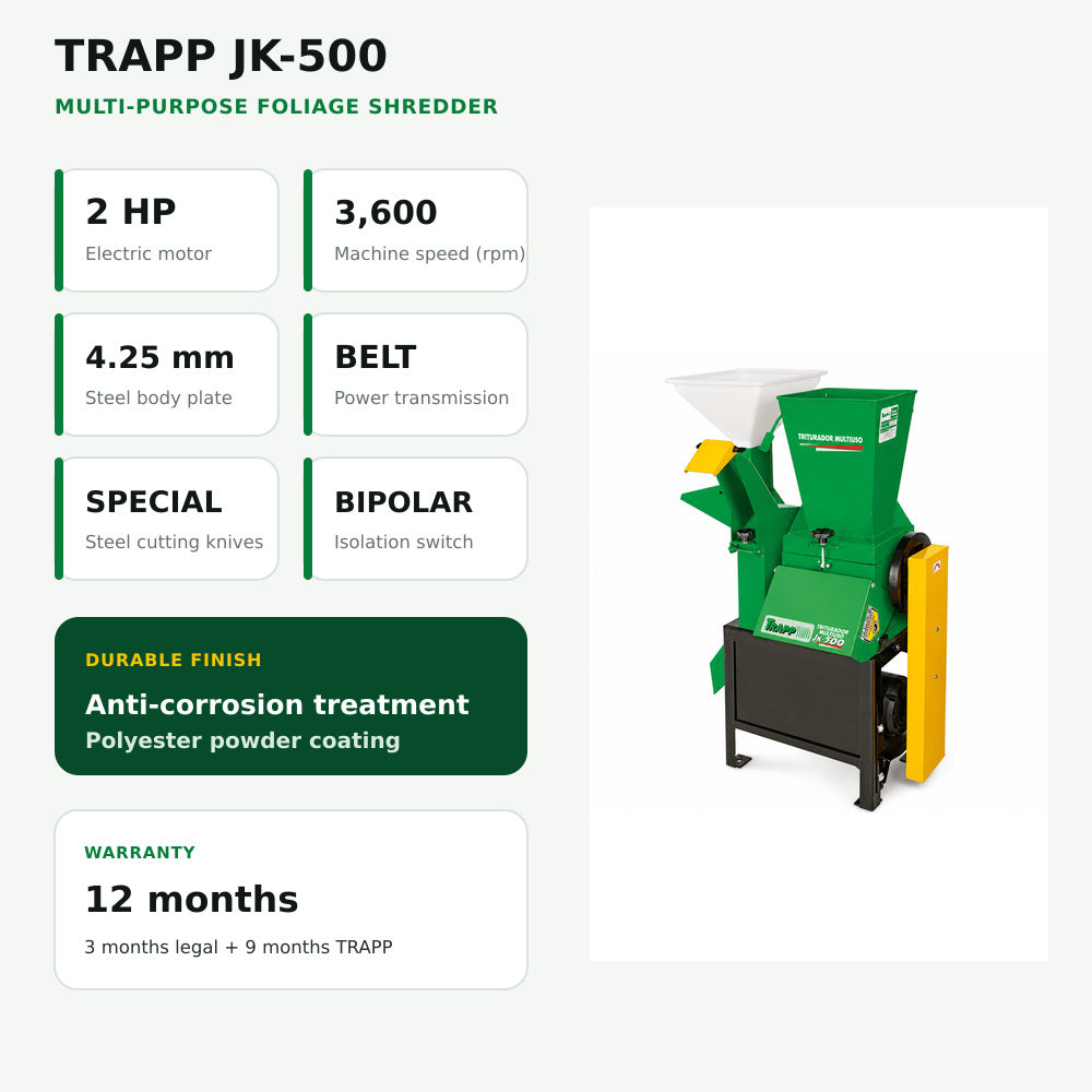 Trapp-Multi Purpose Foliage Shredder JK-500 2CV 50HZ 220V Mo