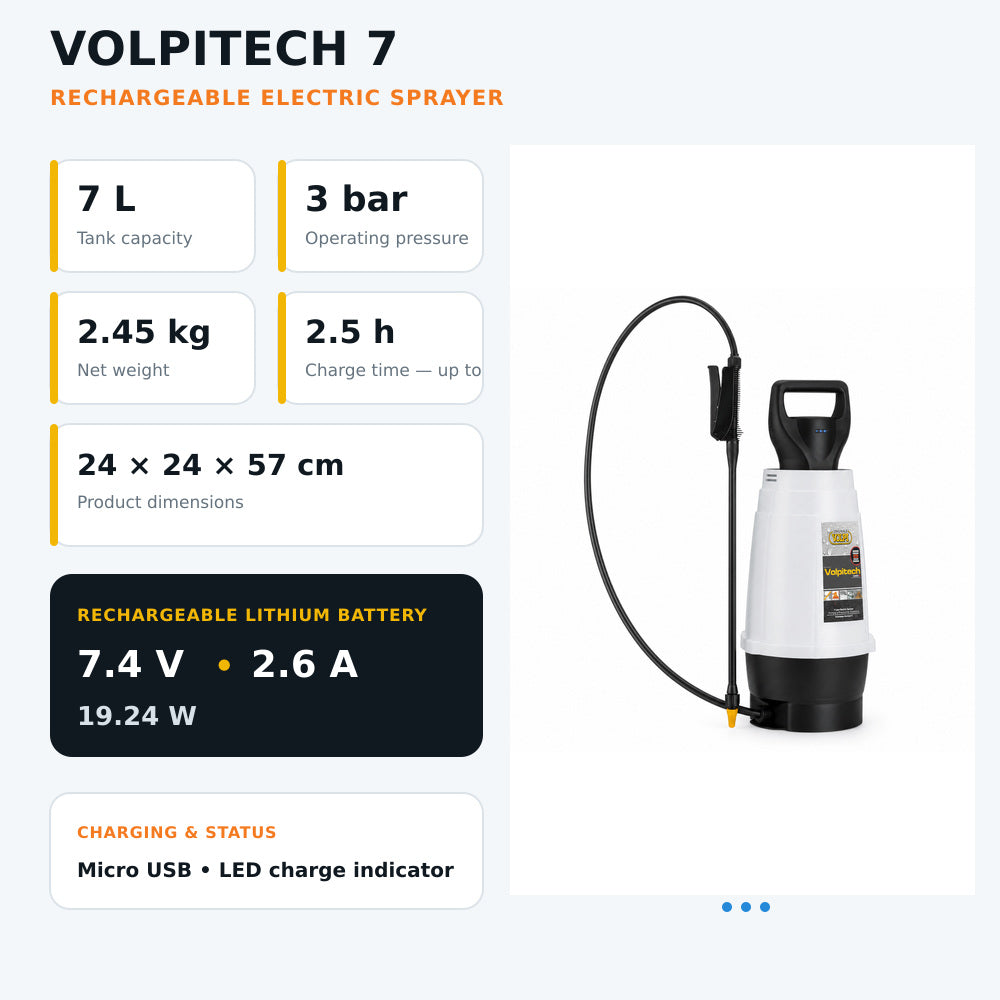 Volpi Electric Sprayer - Volpitech 7Ltr FPM