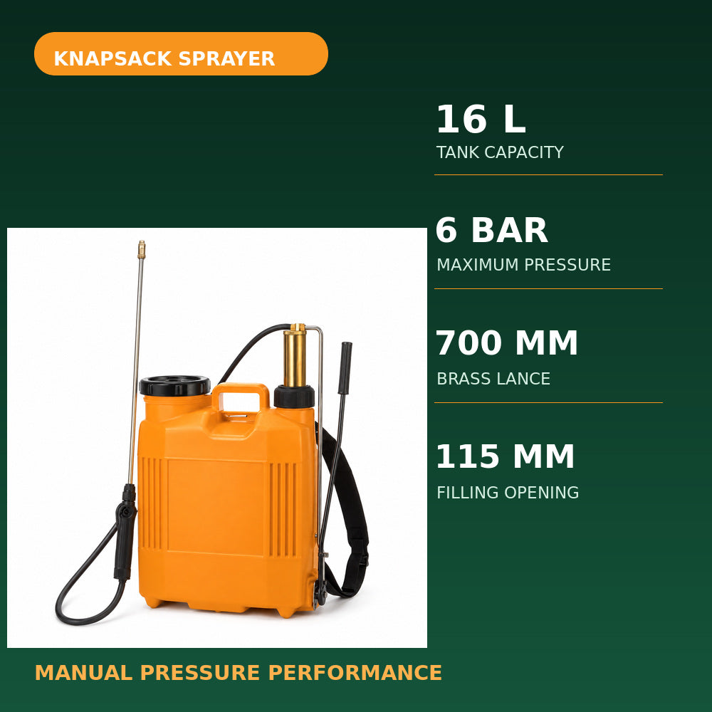 Volpi 16L Brass Pump Knapsack Sprayer (Made in Italy)