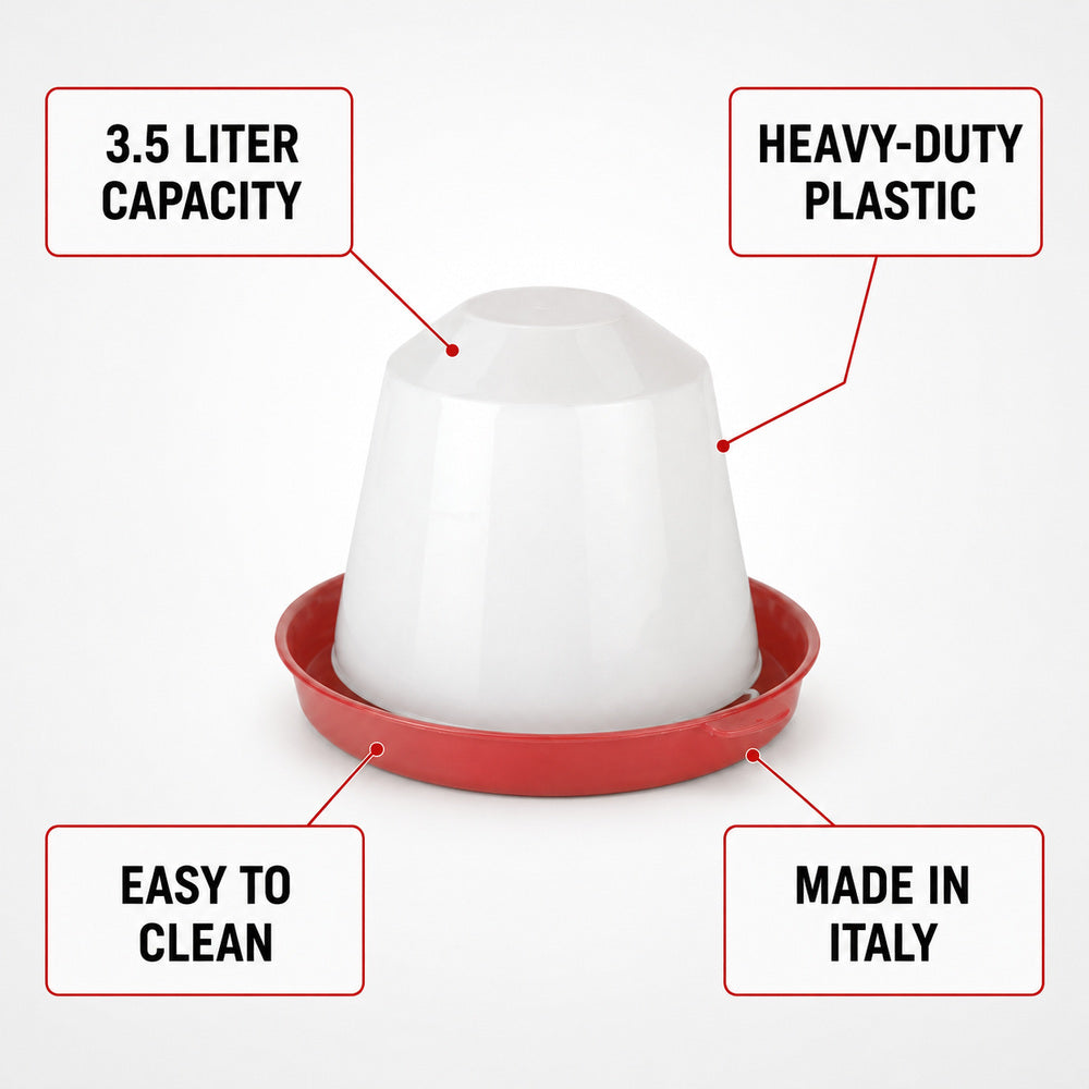 Novital Bird Drinker 3.5 Liter for Chicks and other similar Birds (Made in Italy)