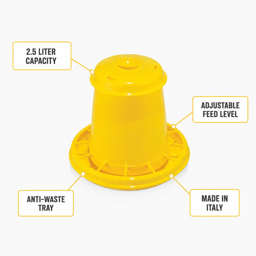 Novital Chicken Feeder Yellow 2.5 Liter (Made in Italy)