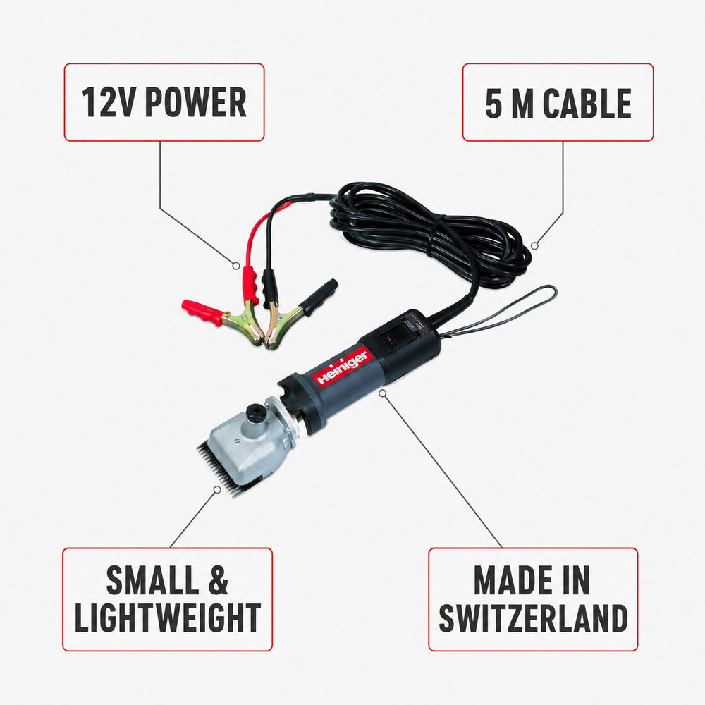 Heiniger C12 Trimmer / Clipper for Cattle / Horse Battery 12V (Made in Switzerland)
