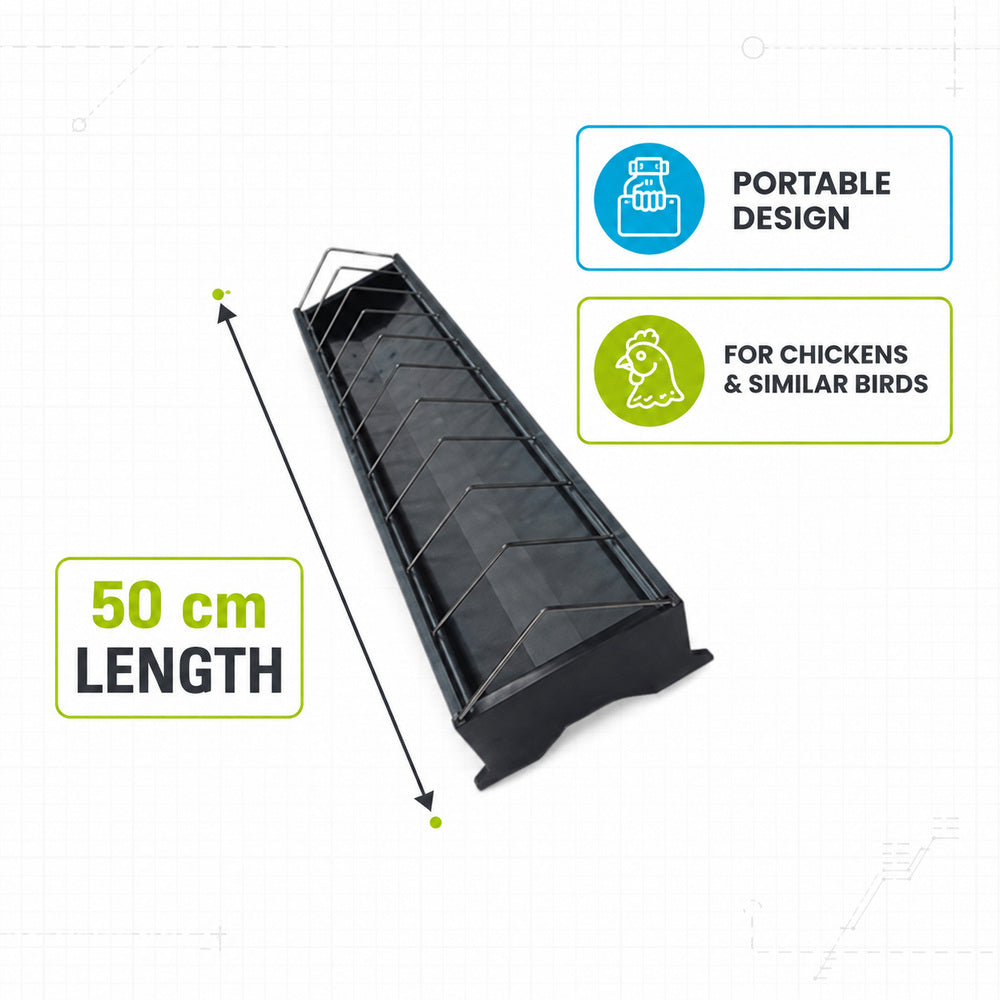 Venturi 50cm Plastic Bar Feeders for Chickens and other similar Birds, Durable Portable Bird Feeder (Made in Italy)