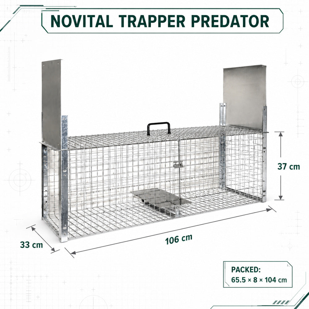 Novital Trapper Predator 106x33x37h, 2 Entrance (Made in Italy)