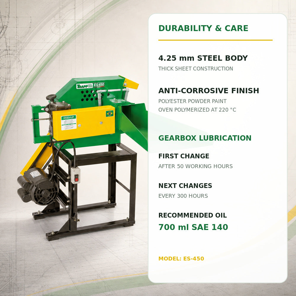 Trapp Brazil Animal Ration Shredder ES-450, 3CV/50HZ-220/440V Single Phase