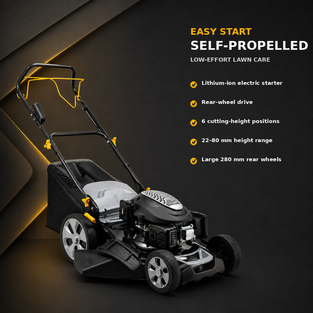 Alpina Italy 46cm 140cc Petrol Lawn Mower for Lawn & Garden, Grey/Black, AL5 46 SAEQ
