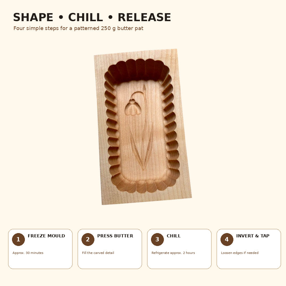 Milky 250g Wood Butter Mould (Made in Austria)
