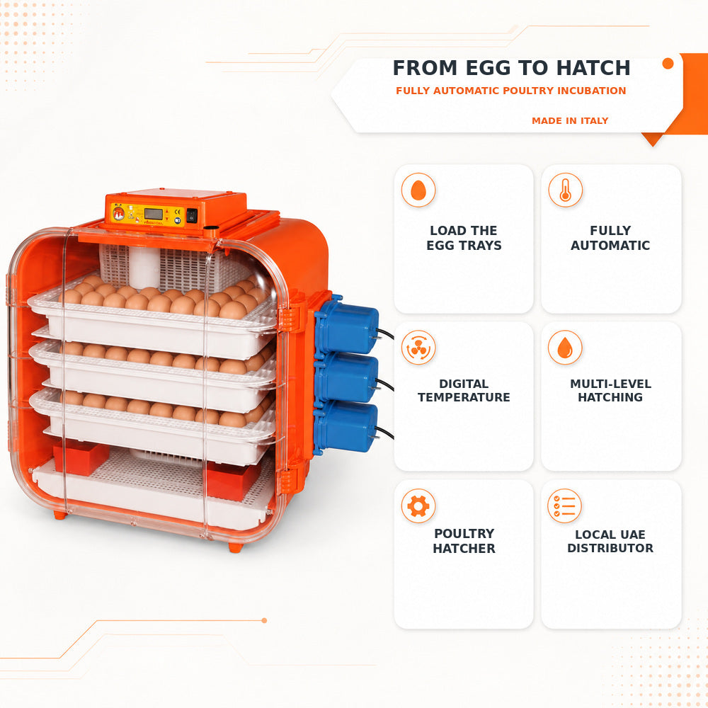 Kerbl Novital 162 eggs Full Automatic Egg Incubator for Hatching Eggs with Digital Thermometer, Poultry Hatcher, Made in ITALY, Your Local UAE Distributor